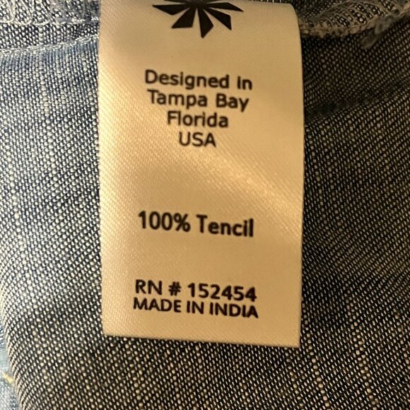 KYLA SEO Embroidered Tencel Denim Tiered Dress Size Large - Picture 10 of 10